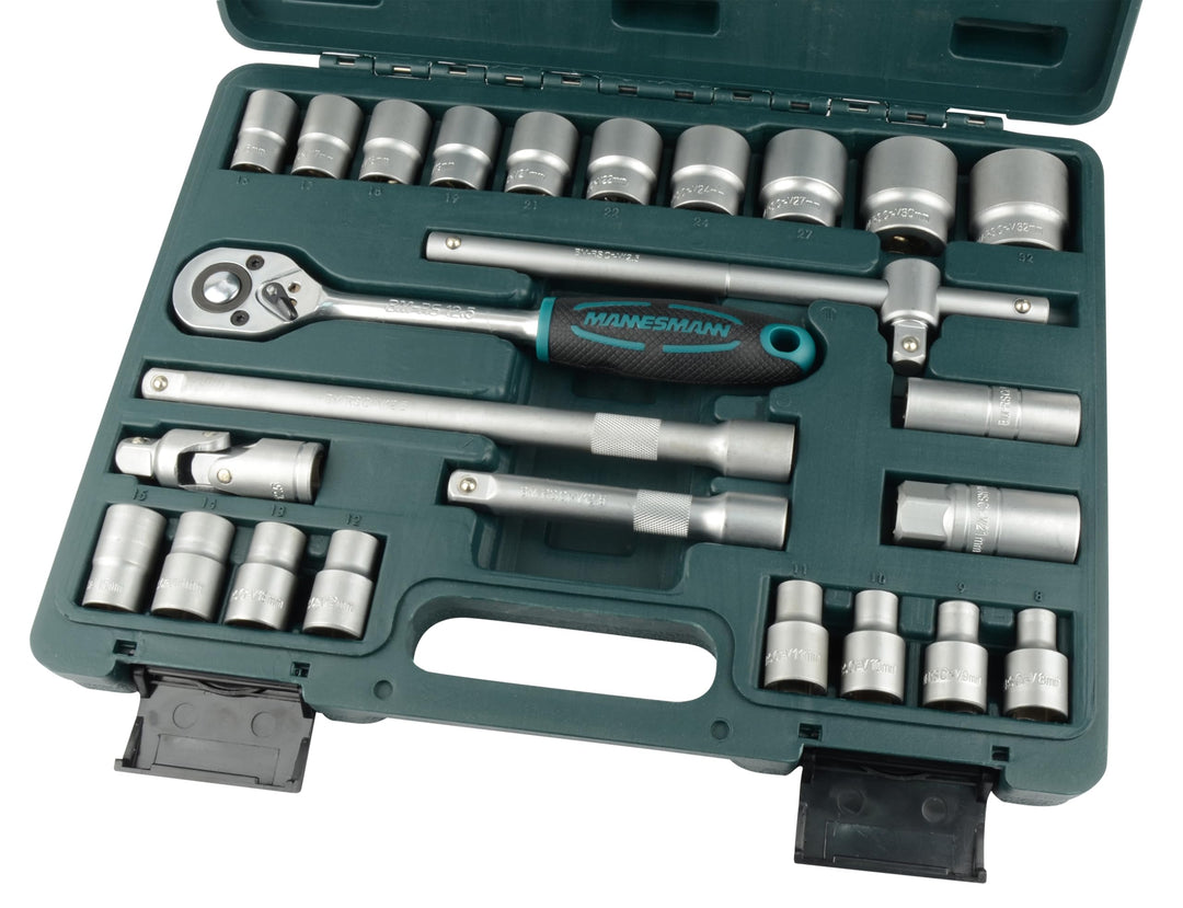Mannesmann Steckschlüsselsatz 1/2", 25-tlg. Chrom-Vanadium, M29080