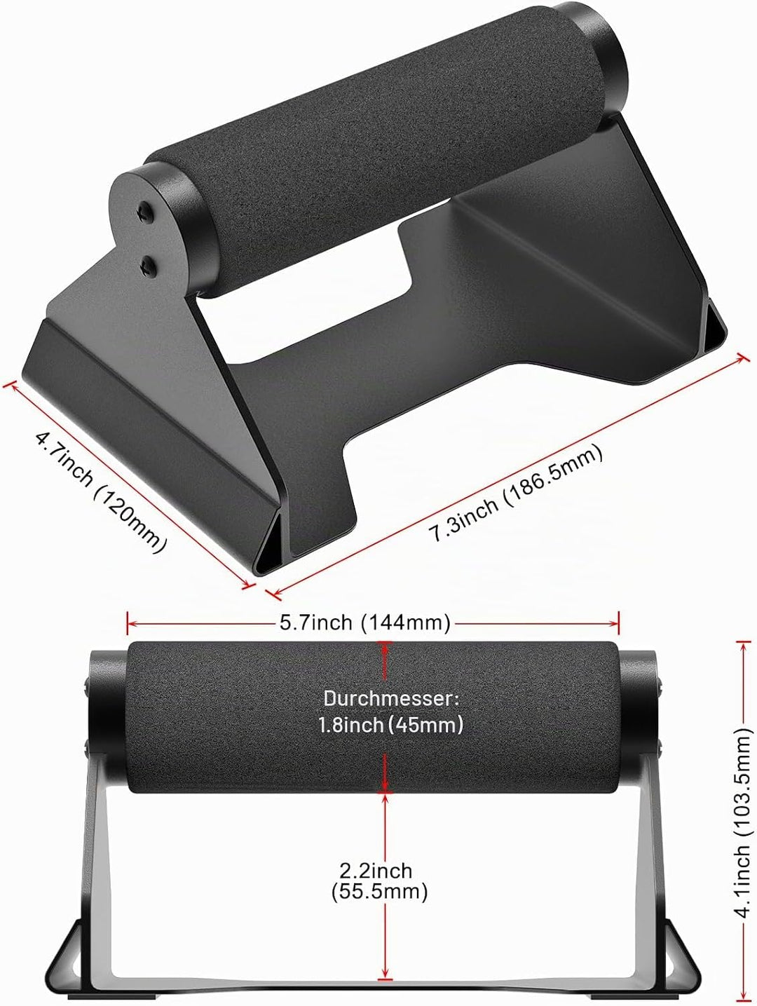 Kipika Liegestützstangen, Liegestütz-Ständer, ergonomische Holzgriffe, rutschfeste Gummiunterlage, P