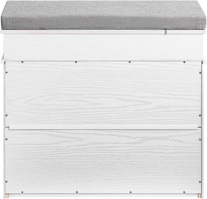 SoBuy Schuhbank mit Sitzkissen Stauraum Schuhschrank Schuhregal schmal platzsparende Sitzbank mit St