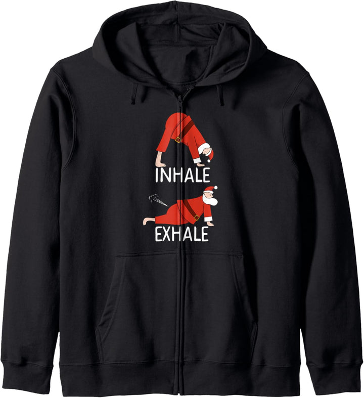 Inhale Exhale Lustiger Weihnachtsmann Furz Meme Kapuzenjacke