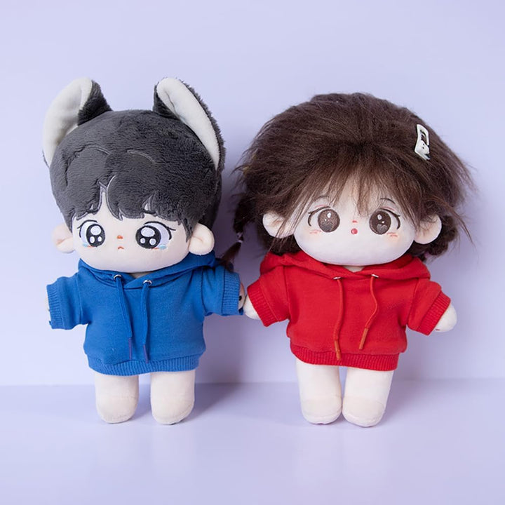 niannyyhouse 15 cm grosse Plüschpuppenkleidung, elastische, solide Sportbekleidung, Anzüge, Hoodie,