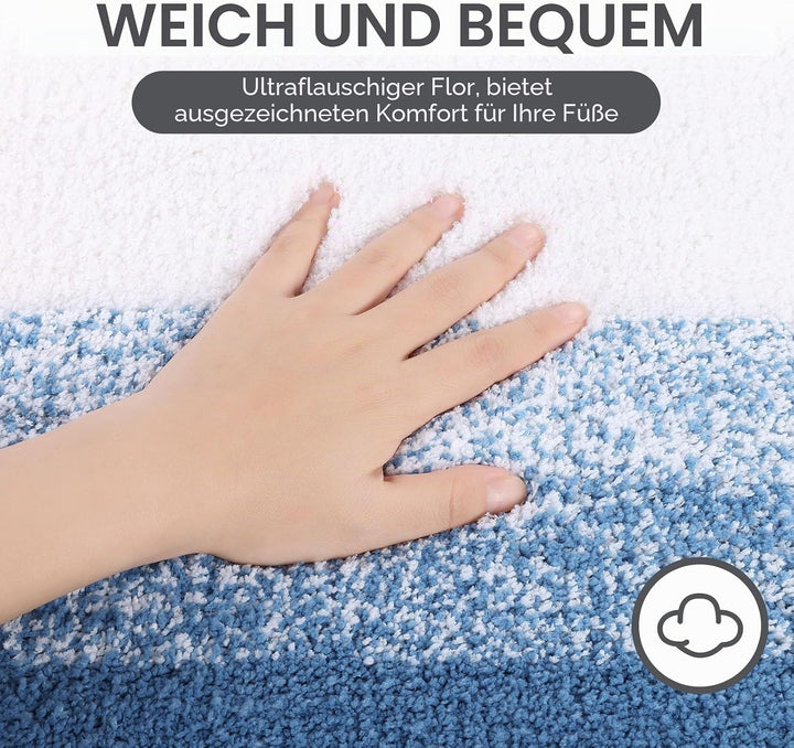 Weich Gross Badematten 80 x 120 cm, Badezimmerteppich Badteppich rutschfeste Wasserabsorbierend Badv