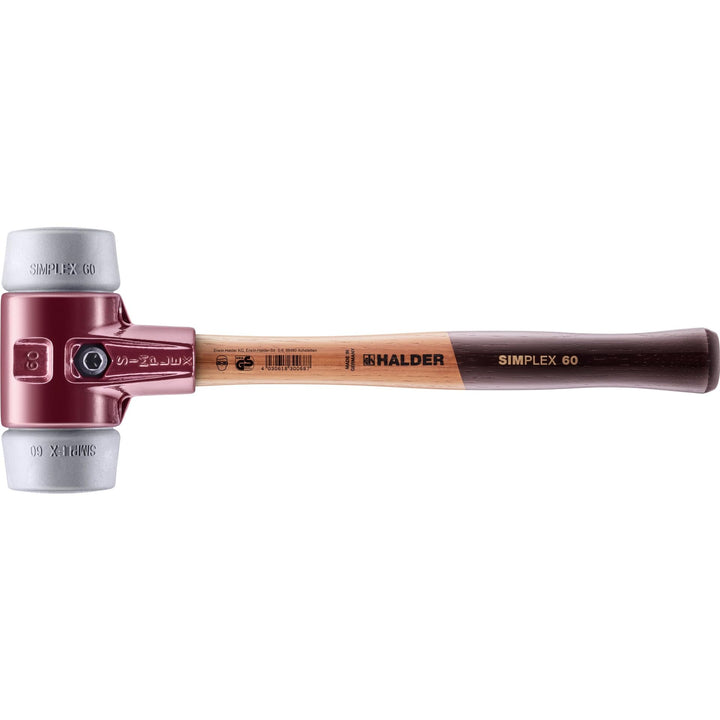 SIMPLEX-Schonhammer, TPE-mid; mit Tempergussgehäuse und hochwertigem Holzstiel | D=60 mm | 3003.060