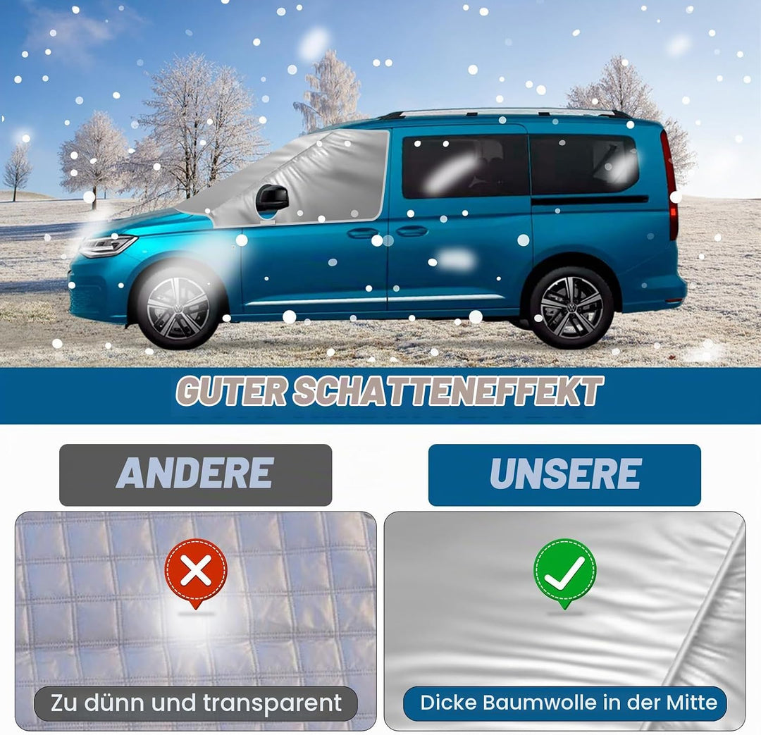 für VW Caddy 2004-2024 Auto Windschutzscheiben Abdeckung, Wasserdicht Sonnenschutz Frontscheibe Ther