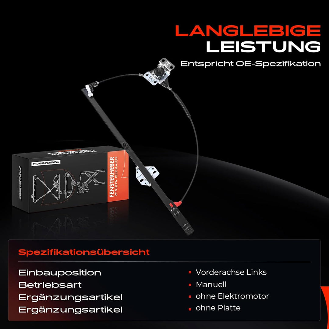 Frankberg Manuell Fensterheber Vorne Links Kompatibel mit Transporter IV 70XB 70XC 7DB 7DW 70XA 70XD
