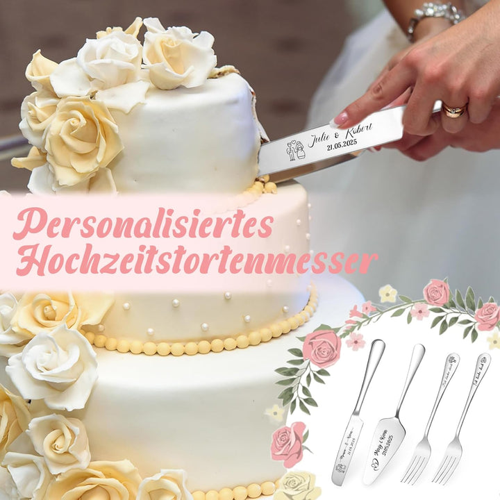 FKF Personalisiert Tortenheber Personalisierts Tortenmesser Gravur Name und Text Tortenschaufel Hoch