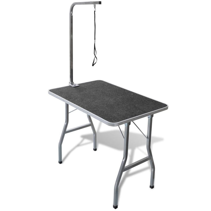 yorten Trimmtisch Schertisch Klappbar mit 1 Galgen Höhenverstellbar Schwarz 97 x 61 x 154,5 cm (L x