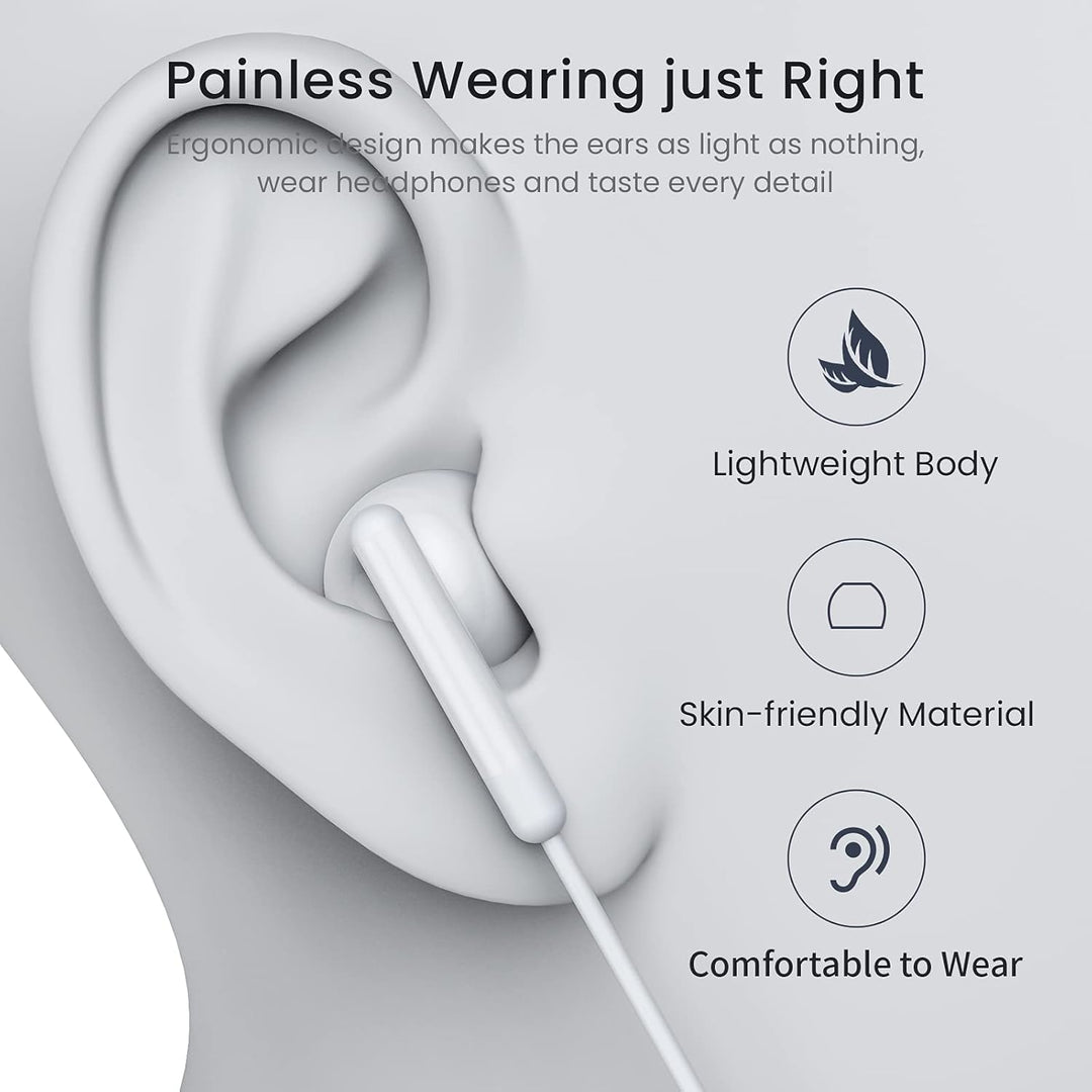 USB C Kopfhörer für iPhone 17 Air 16 15 Plus Pro Max iPad Pro In-Ear Kopfhörer mit Kabel USB C, Mikr