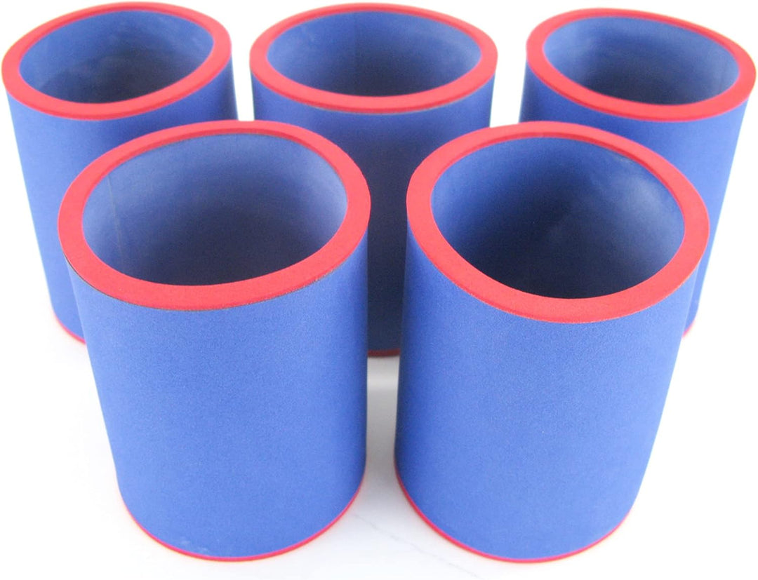 5 Blaue Getränkekühler - Bierkühler - Flaschenkühler für Kurze, Dicke 0,33L Bierflaschen aus bestem