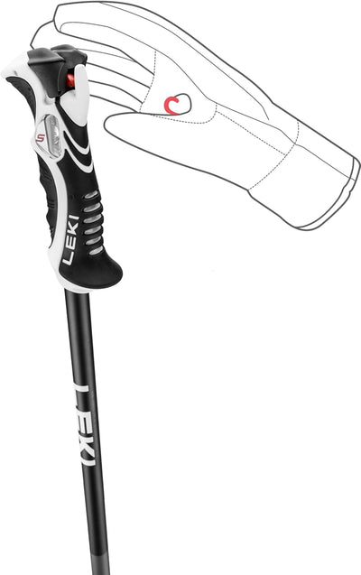 LEKI Bold Lite S Skistöcke anthracite-black-bright red 110CM, anthracite-black-bright red 110CM