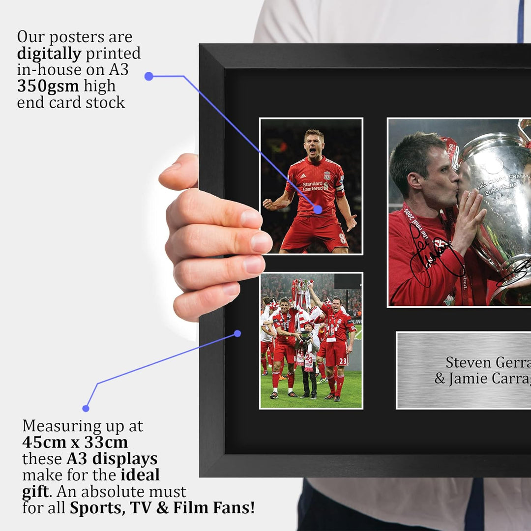 HWC Trading FR A3 Steven Gerrard & Jamie Carragher Liverpool Geschenke Gedruckt, Signiert Autogramm