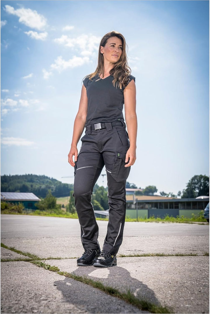 Leibwächter Flex-Line Damen T-Shirt V-Ausschnitt, tailliertes Arbeitsshirt Frauen, schnelltrocknend,