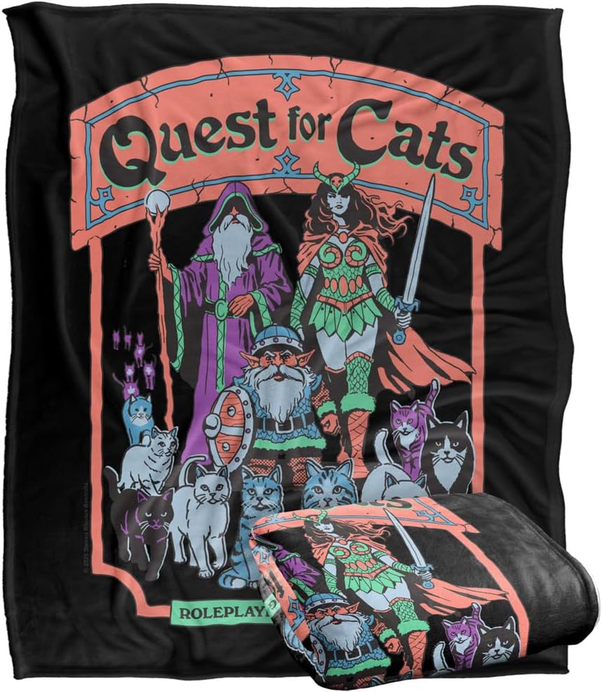 Steven Rhodes Quest for Cats Superweiche Kuscheldecke mit seidigem Griff – 152 x 127 cm 50x60, 50x60