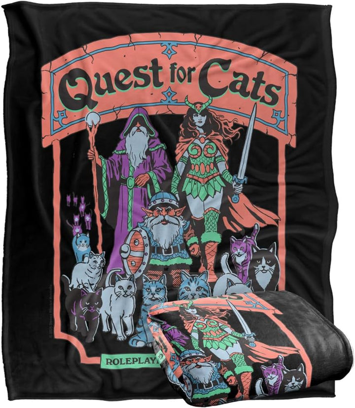 Steven Rhodes Quest for Cats Superweiche Kuscheldecke mit seidigem Griff – 152 x 127 cm 50x60, 50x60
