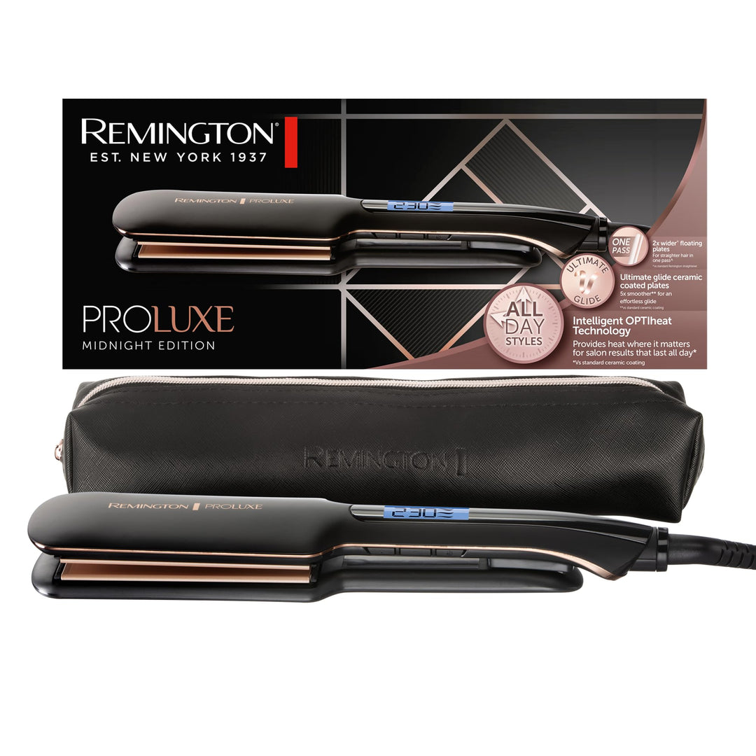 Remington Glätteisen [extra breite Keramikstylingplatten 110 x 50mm] Proluxe (OPTIheat Technologie,