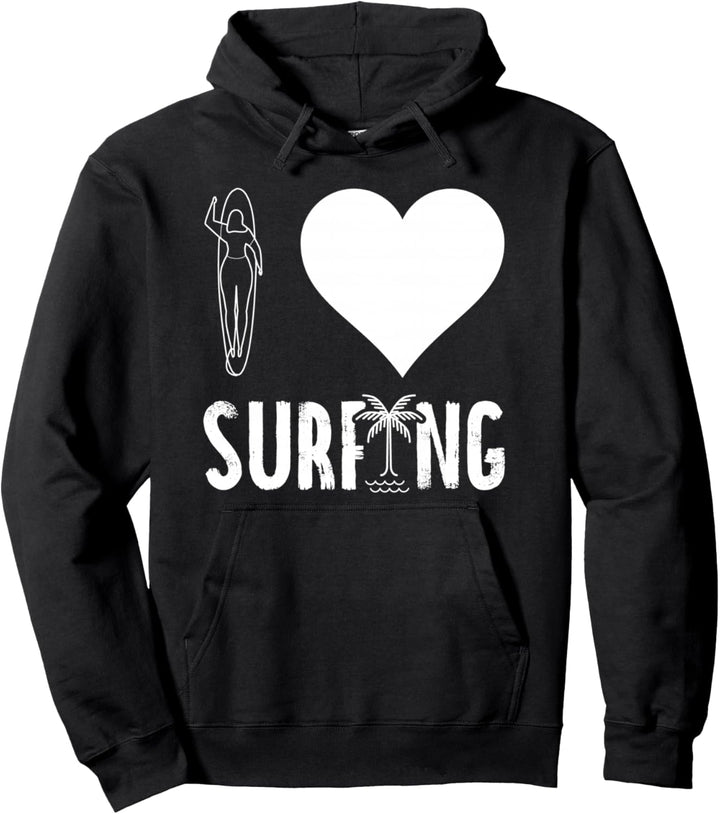Ich liebe Surfen Surfer Surfboard Surfer Surf Pullover Hoodie