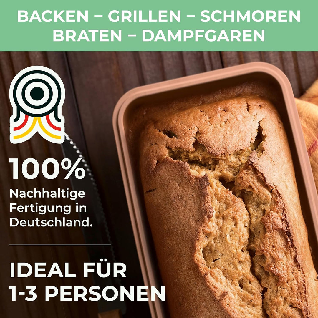 myromy® Brick Classic Signature Edition – Mini-Bräter aus Keramik – Brotbackform & Auflaufform mit k