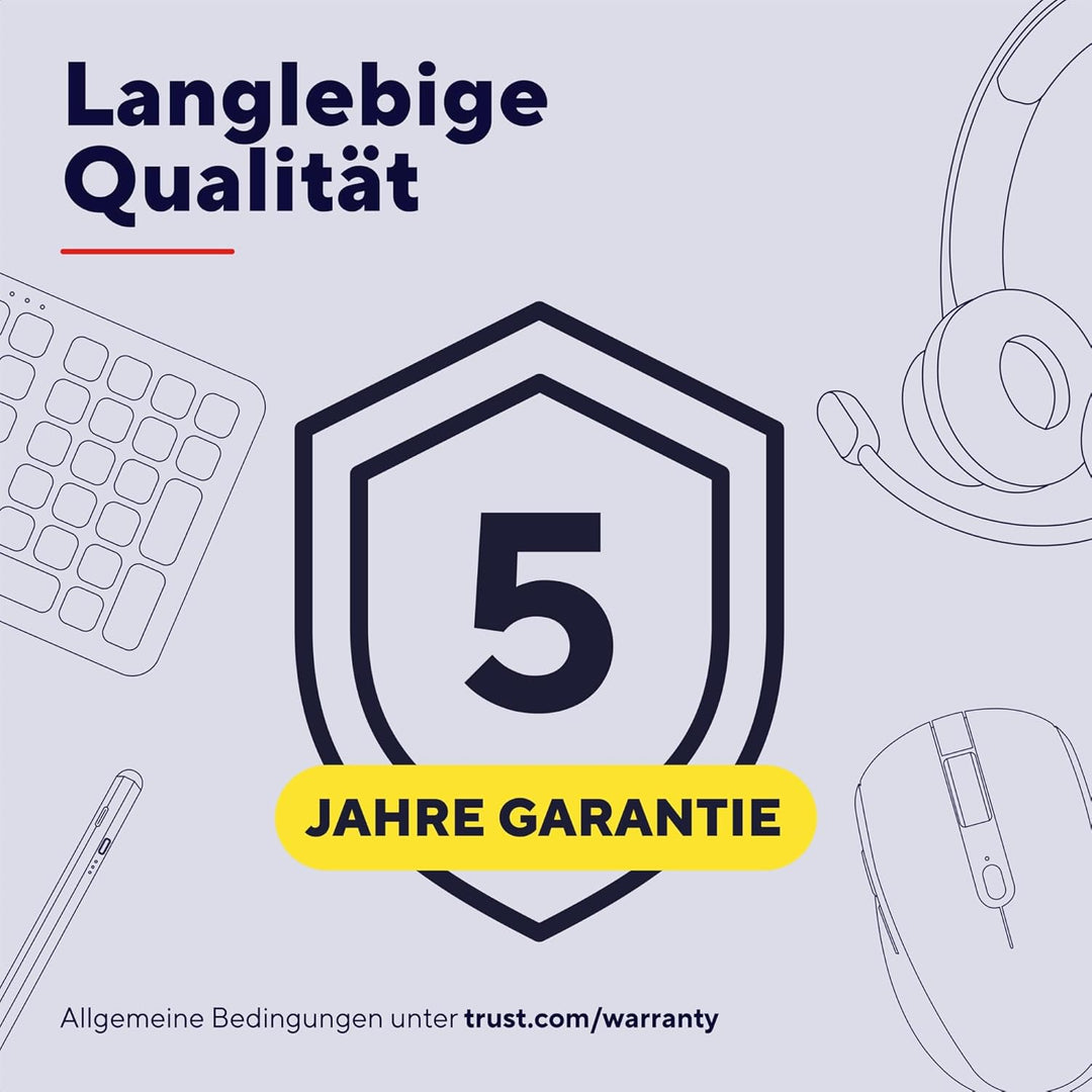 Trust Roha II USB Headset mit Mikrofon On-Ear Leichtes Design, Verstellbarer Kopfbügel, Kopfhörer mi