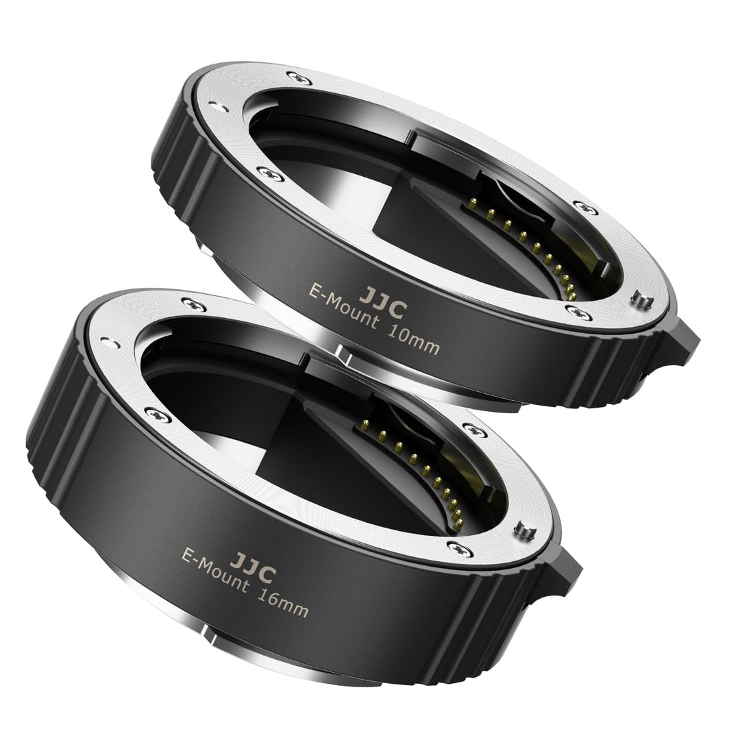 JJC Autofokus AF Makro Zwischenringe Set 10MM 16MM für Sony E Mount DSLR Kameras Objektiv, Zwischenr