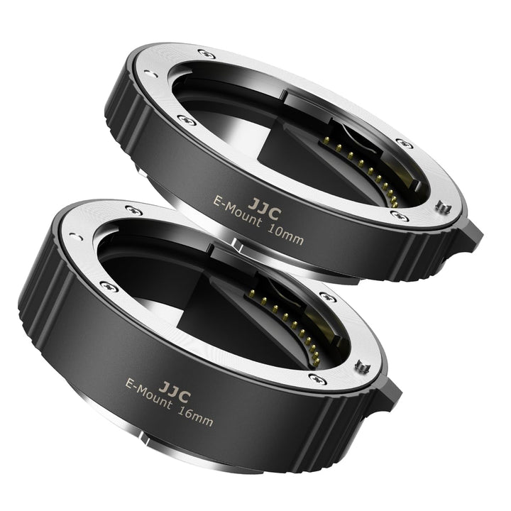 JJC Autofokus AF Makro Zwischenringe Set 10MM 16MM für Sony E Mount DSLR Kameras Objektiv, Zwischenr