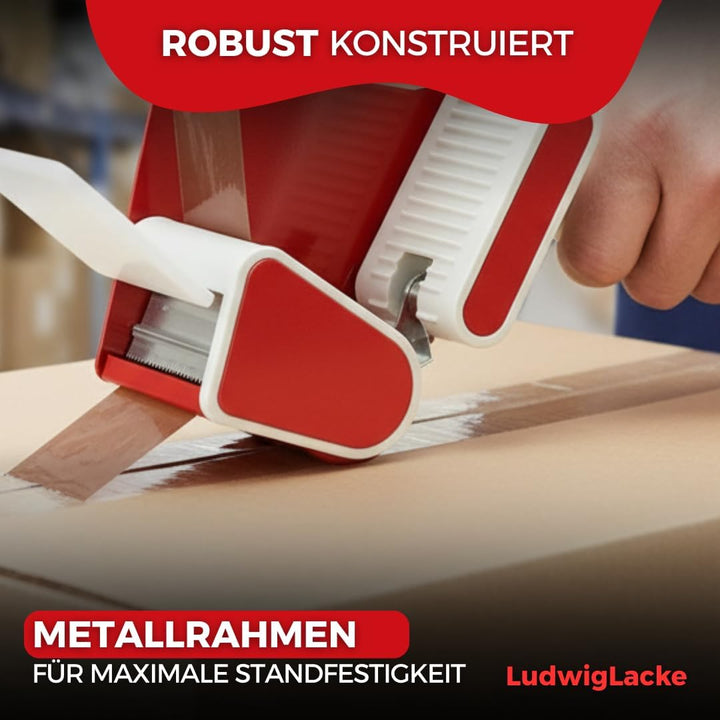 Abroller für Paketband + 6 Rollen braunes Packband Klebeband