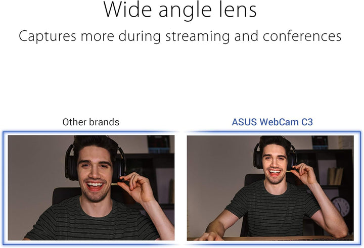 ASUS Webcam C3 Full HD USB-Kamera (1080p-Auflösung, 30 FPS, Beamforming-Mikrofon, 360° Drehmechanism