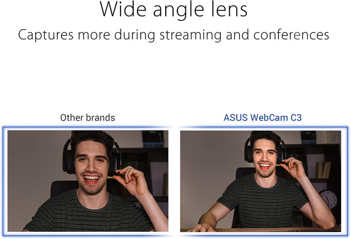 ASUS Webcam C3 Full HD USB-Kamera (1080p-Auflösung, 30 FPS, Beamforming-Mikrofon, 360° Drehmechanism