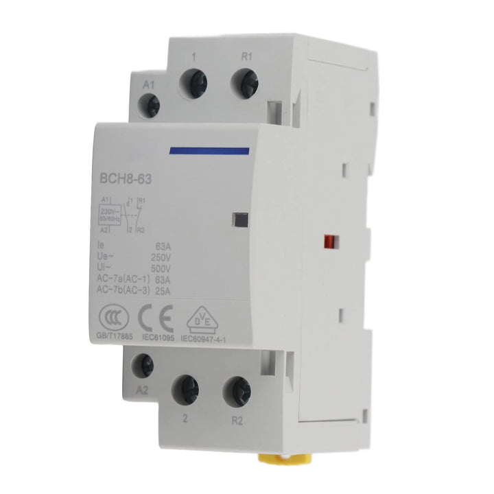 Haushalt AC Schütz, 2P 1NO 1NC 63A 220V/230V 50/60HZ 35mm Haushalt Hutschiene AC Schütz DIN-Schiene