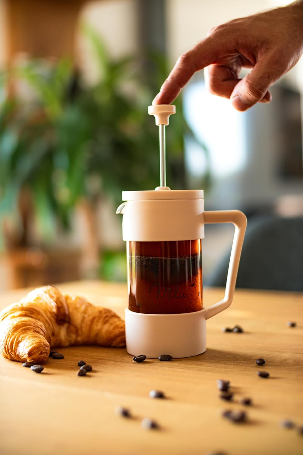 Milu French Press Kaffeebereiter | 350ml, 600ml, 1L | Glas Kaffeepresse, Kaffeezubereiter für Zuhaus