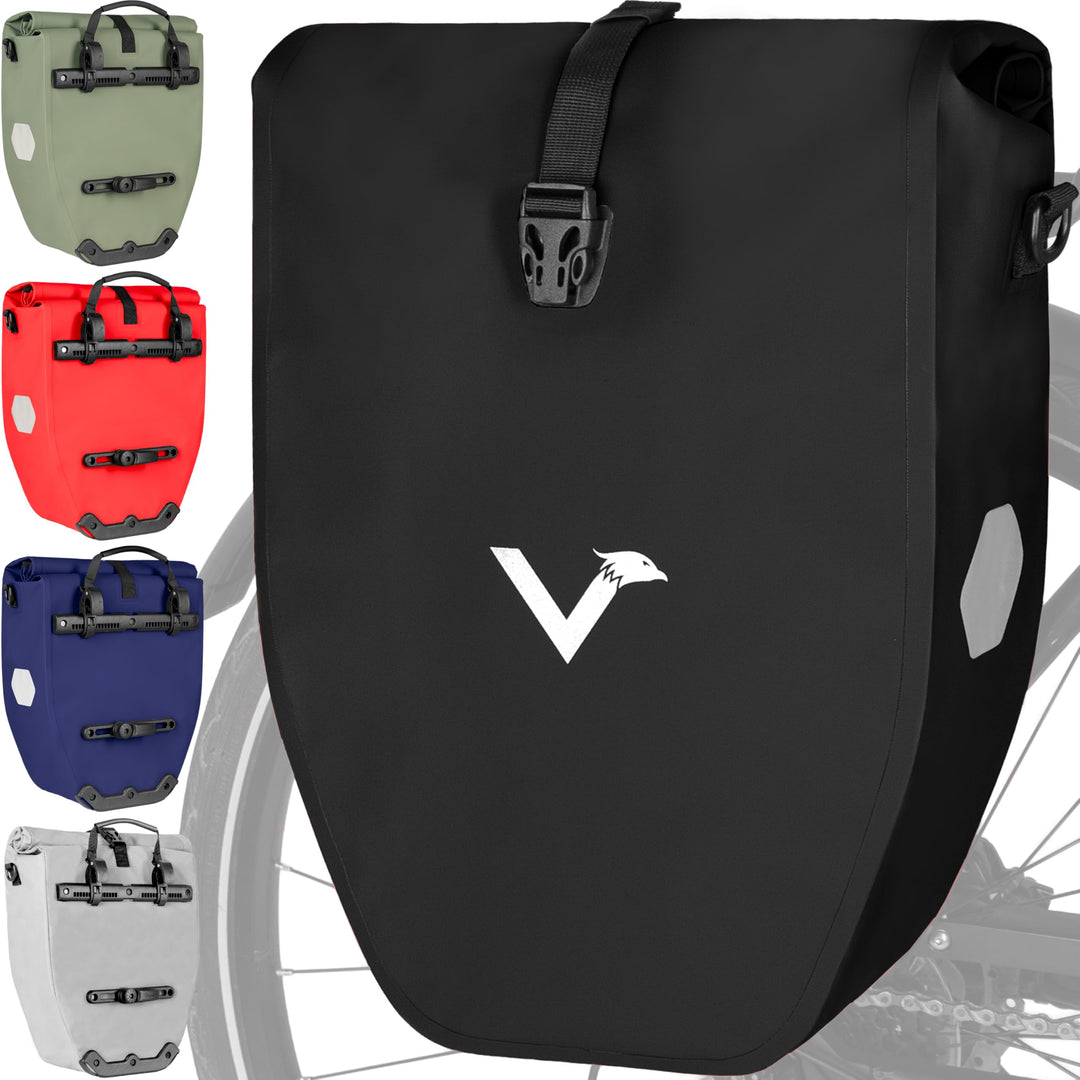 Valkental - Grosse & wasserdichte Gepäckträgertasche - Fahrradtasche für Gepäckträger mit Reflektore