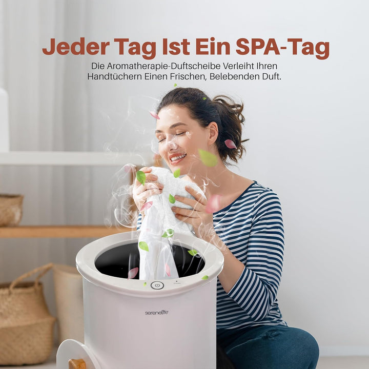SereneLife Eimer Handtuchwärmer Elektrisch – Towel Warmer – Wellness Handtuch Wärmegerät 20L in Weis