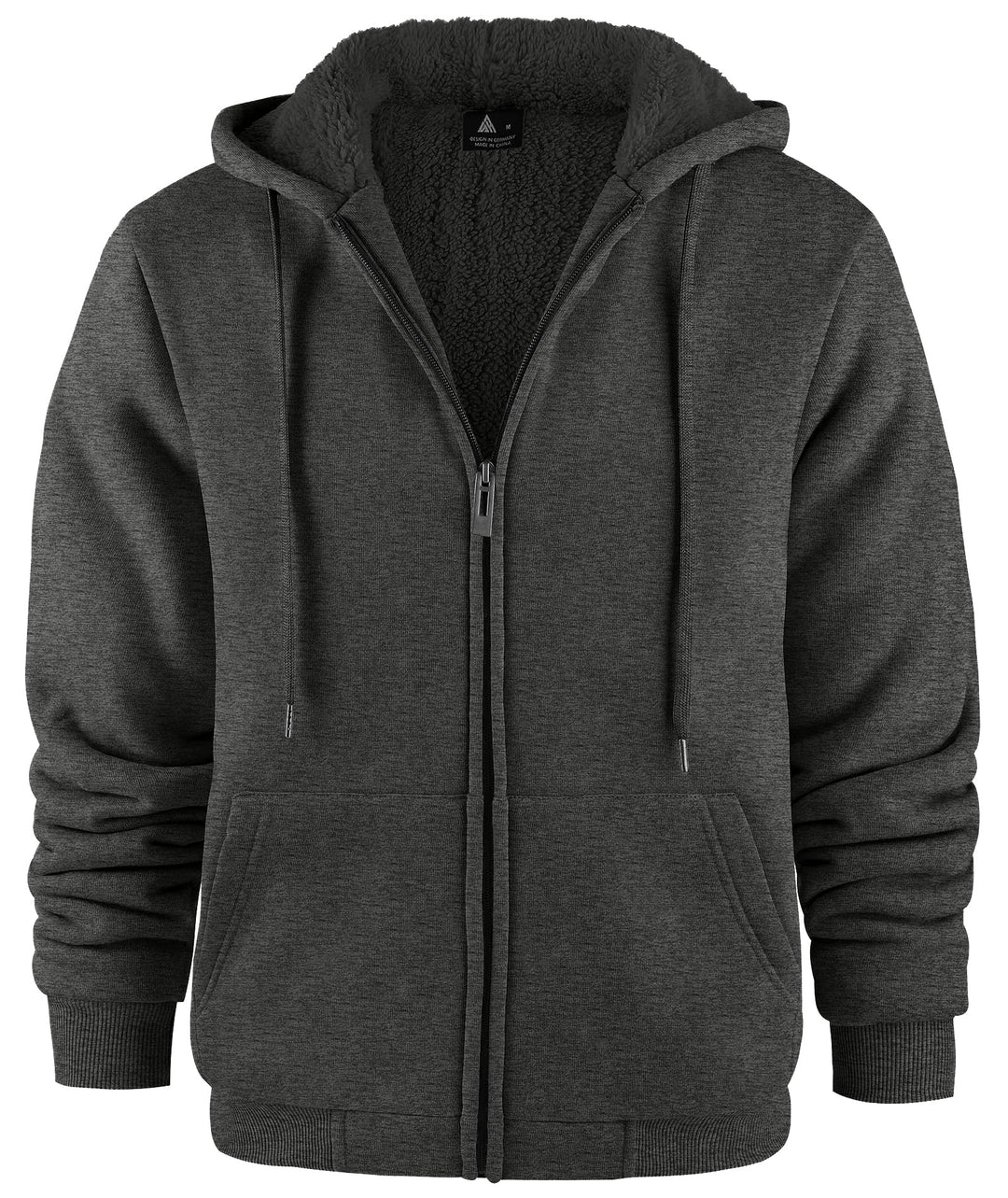 JACKETOWN Herren Sweatshirt Gefüttert Hoodie Reissverschluss Sweatjacke Warm Fleece Winterjacke Tedd