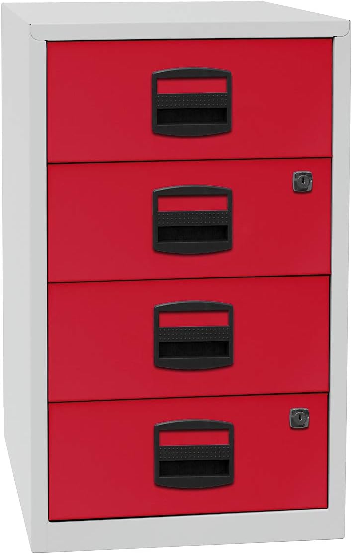 Bisley Home Beistellschrank PFA, 4 Universalschubladen, Metall, 633 Schwarz, 40 x 41.3 x 67.2 cm, 63