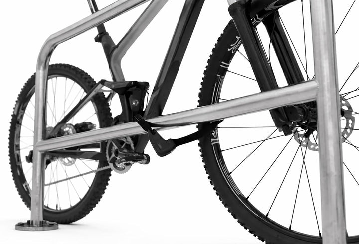 Anlehnbügel 9241 | 2000mm | mit Knierohr | Fahrradständer für 2 Fahrräder | Aufdübeln | Anlehnbügel