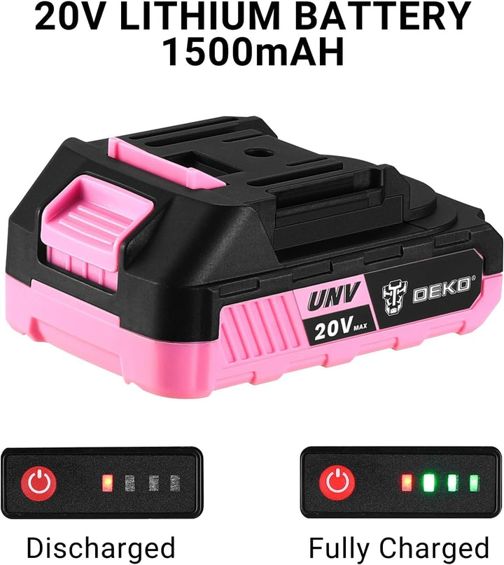20 V Akkuschrauber für Damen:DEKOPRO 40 N.m Akku Schrauber mit Akku und Ladegerät，30 pcs Zubehör Boh