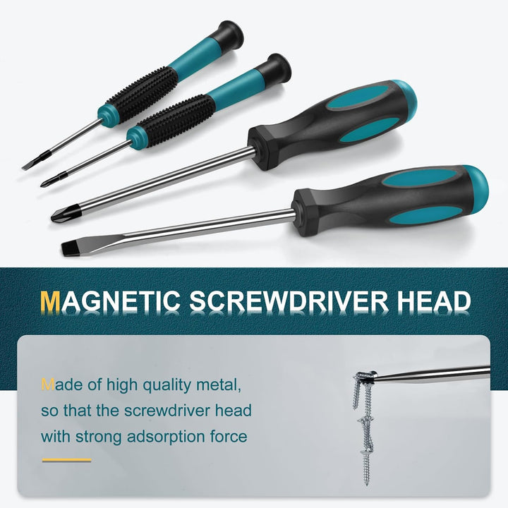 GoYwato Werkzeugkoffer Gefüllt Profi 287-tlg - Werkzeugkasten Gefüllt Werkzeug Set für Haushalt mit