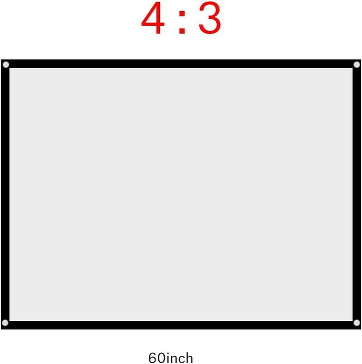 Bewinner 60-100 Zoll Projektionsleinwand, 4: 3 HD tragbare Faltbare Anti-Falten-Leinwand, waschbar f