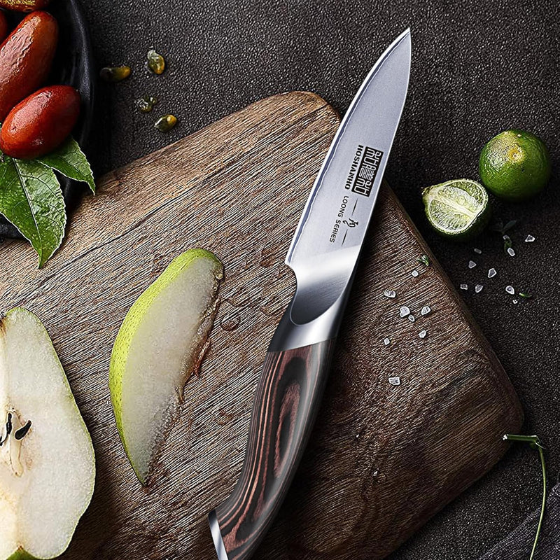 HOSHANHO 10cm Schälmesser, Profi Obstmesser und Gemüsemesser, Küchenmesser Klein Hochwertigem Edelst