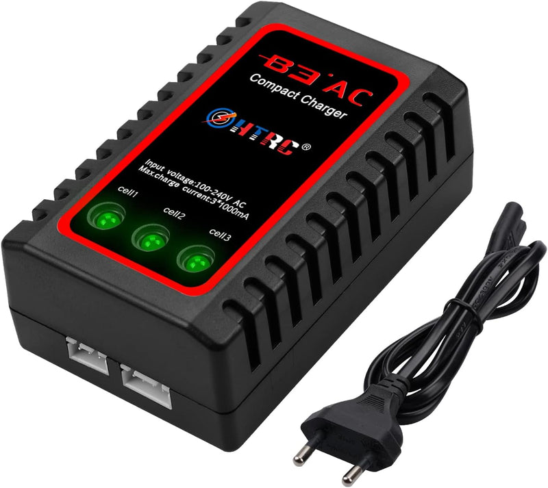 Haisito B3 Lipo Ladegerät für 2S 3S Akku (7.4V, 11.1V), Kompaktes Airsoft-Schnellladegerät (100-240V