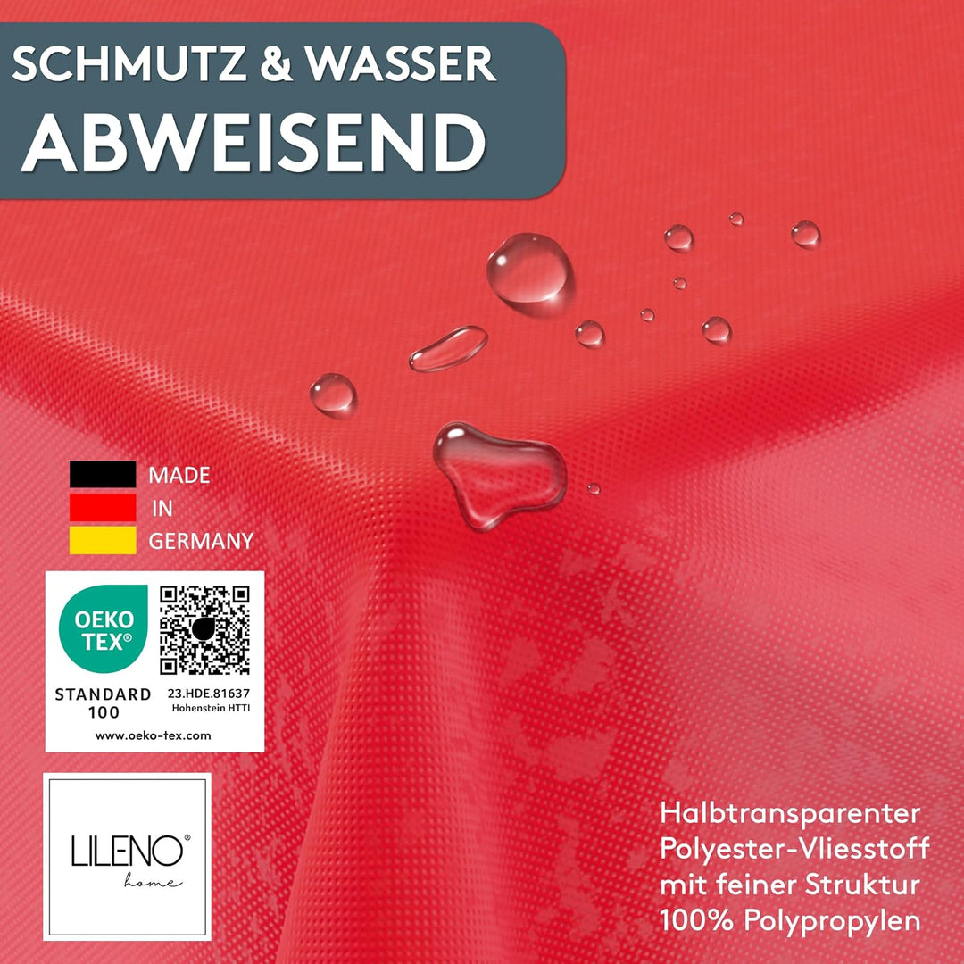 LILENO HOME Tischdeckenrolle 1,10 x 25 m - Tischdecke Rot aus Vlies - Stoffähnlich, abwaschbare Tisc