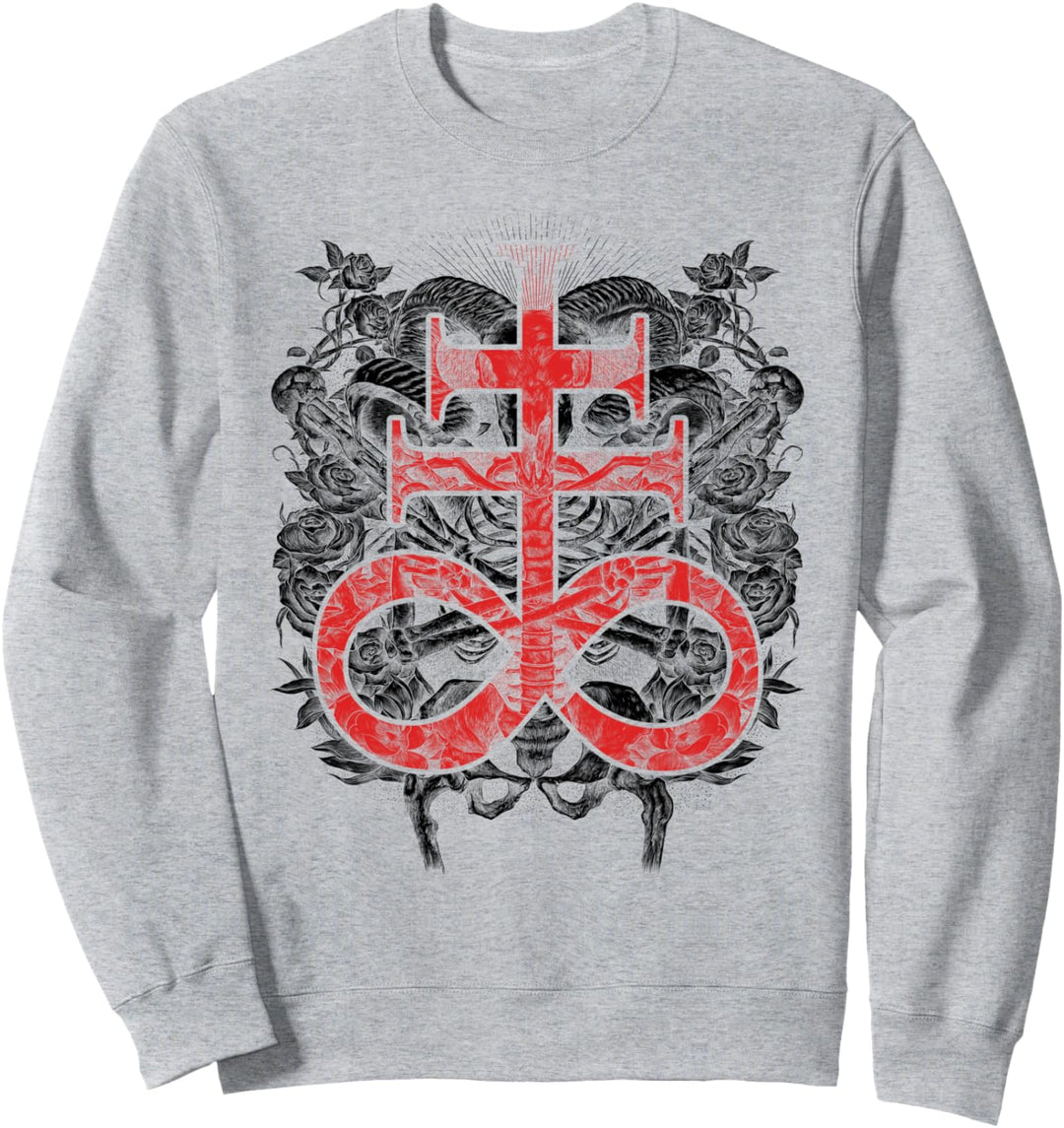 Satanisches Geschenk für Satanisten, Okkult, Leviathan-Kreuz, Baphomet Sweatshirt
