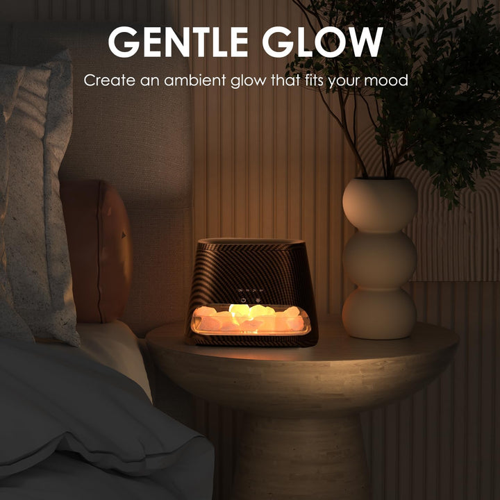 SALKING 2-in-1 Aroma Diffuser & Salt Range Pakistan Leuchte, Diffusor für ätherische Öle mit Flammen