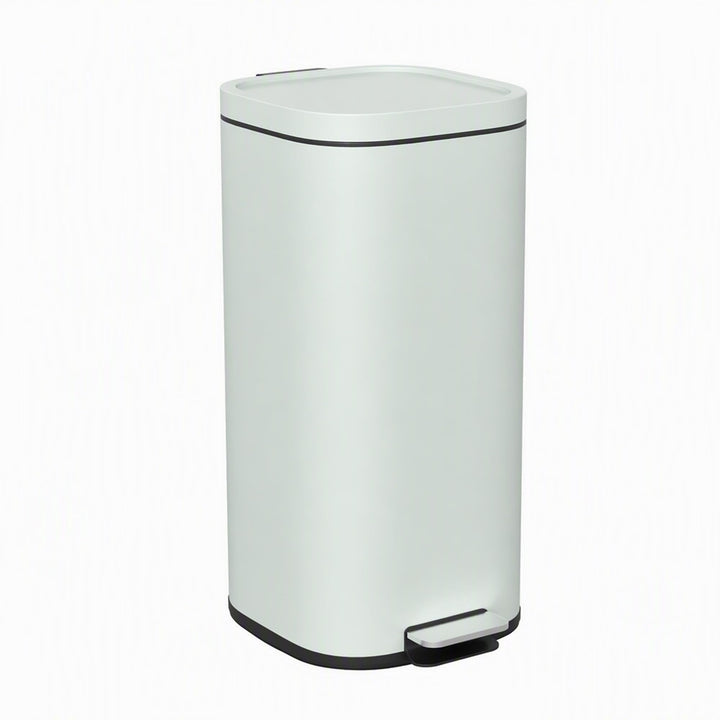 HOMCOM 30L Küchenmülleimer mit Deckel, Pedaleimer mit Soft-Close, Grün, Grün