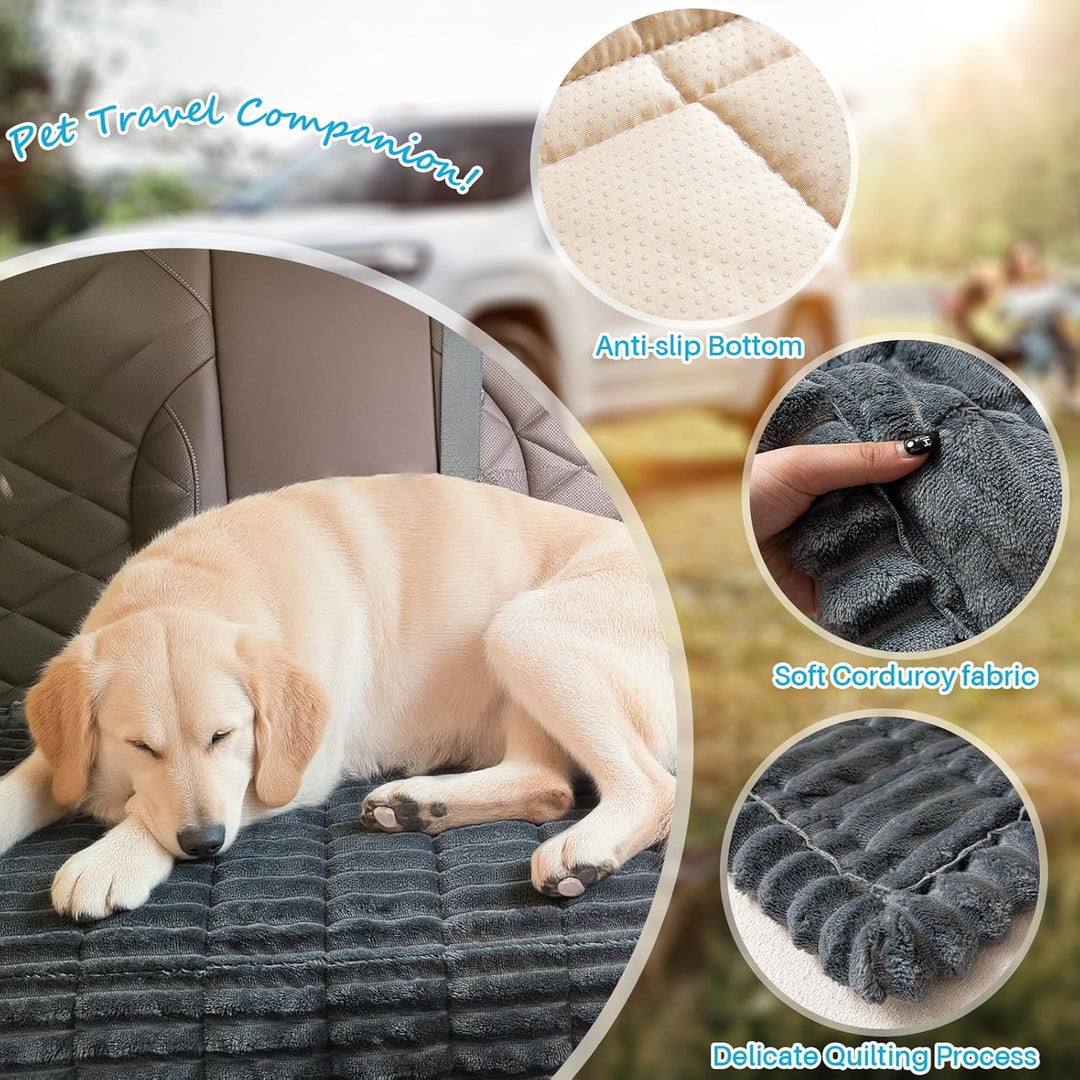 Hunde-Autositzbezug für Rücksitz - Weiche Rücksitz-Haustier-Bett-Matte, Rutschfeste Reise-Hundebett-