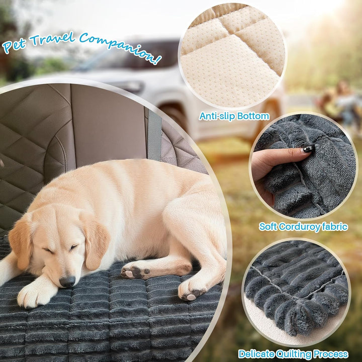 Hunde-Autositzbezug für Rücksitz - Weiche Rücksitz-Haustier-Bett-Matte, Rutschfeste Reise-Hundebett-