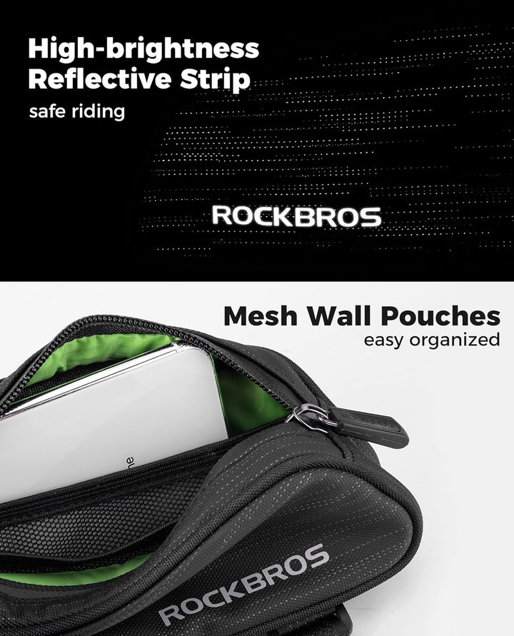 ROCKBROS Rahmentasche Fahrrad Oberrohrtasche Schmale Form Fahrradtasche für MTB, Rennrad, E-Bike ca.