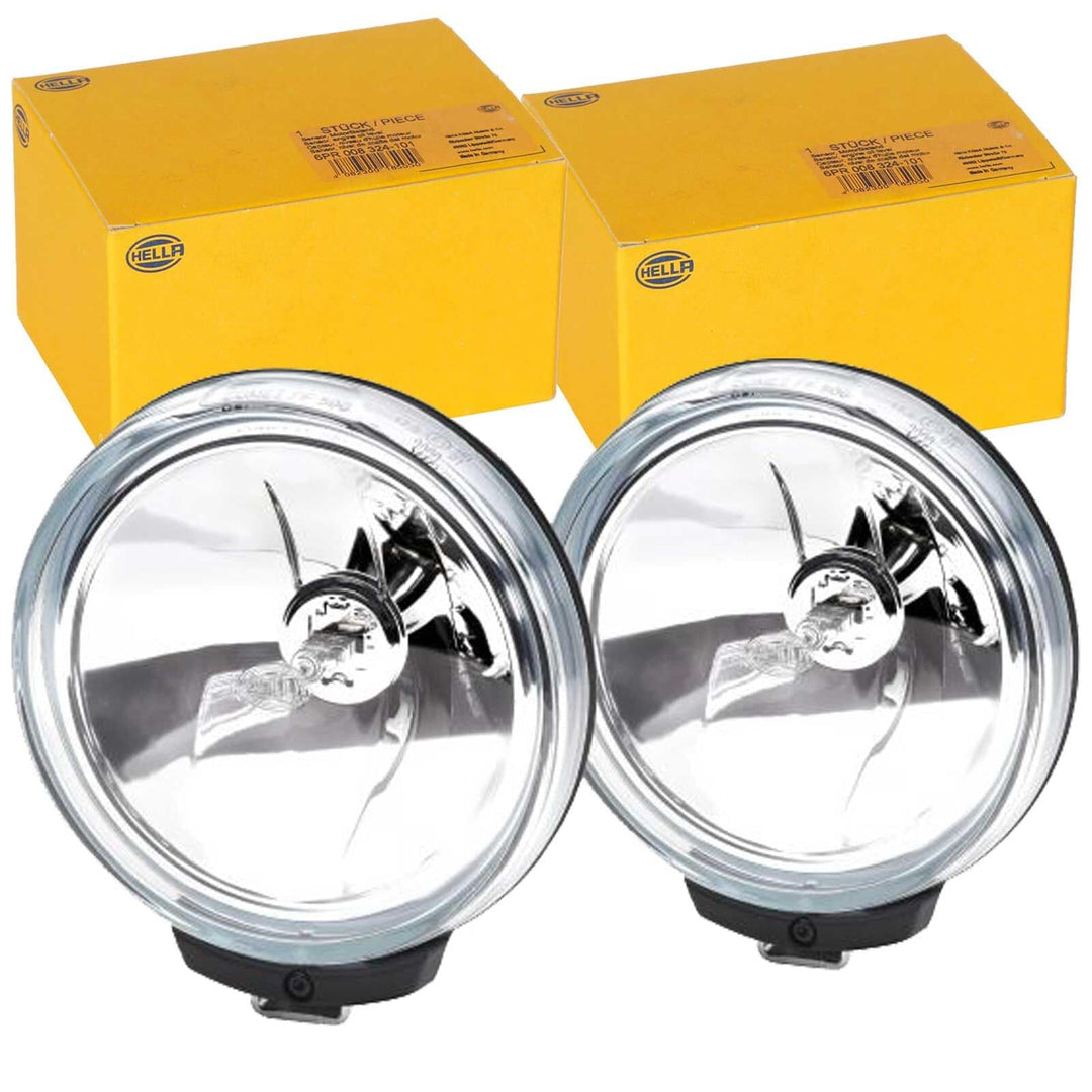 HELLA - FF/Halogen-Fernscheinwerfersatz - Comet FF 500 - 12V - rund - Anbau - glasklare Streuscheibe