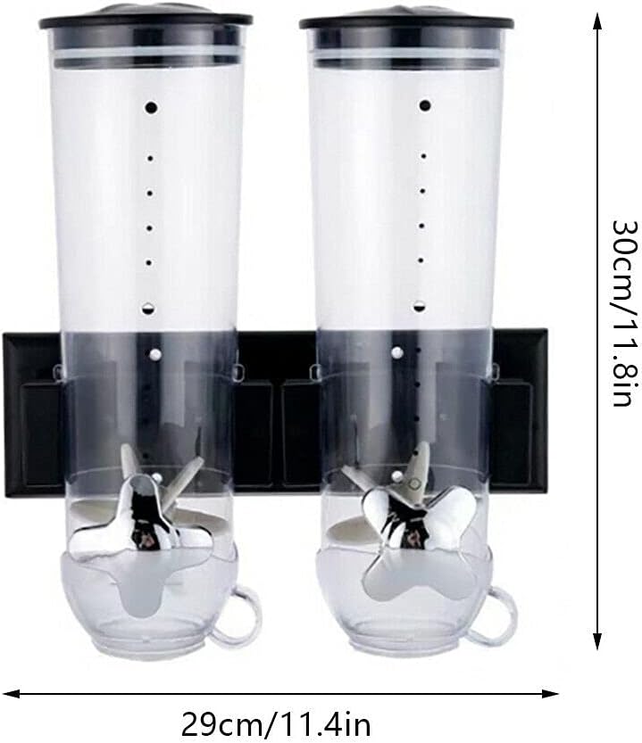 SHZICMY 2 Müslispender, 3L Cerealienspender Wand, Cornflakesspender Doppel-Spender mit Stopfen und T