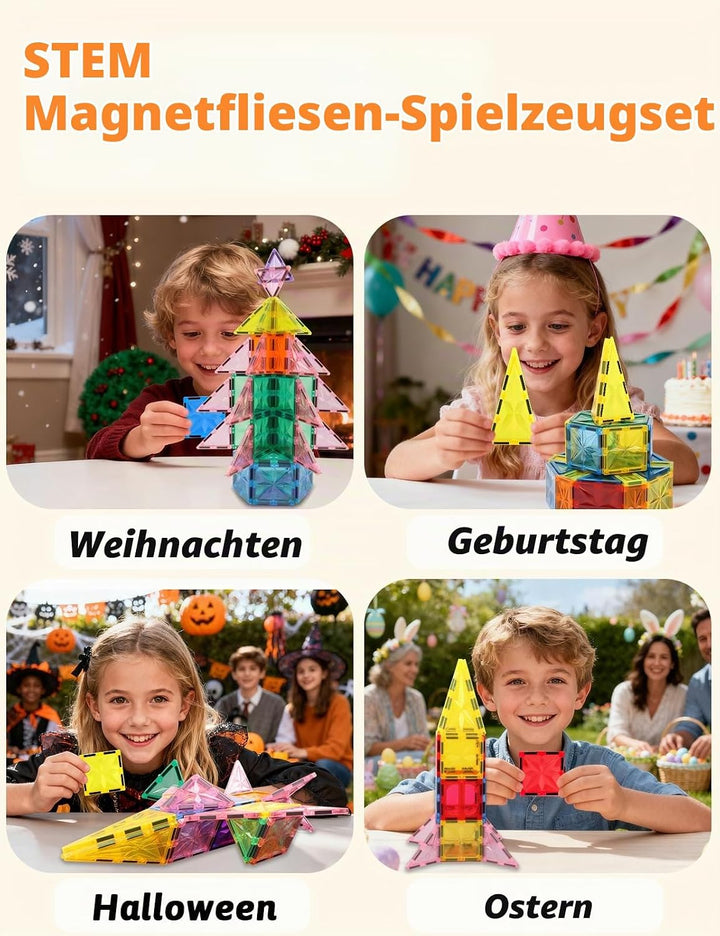 Magnetische Bausteine 100 Teile Kinderspielzeug Magnetspielzeug STEM-Magnetblöcke Magneten Kinder Ba