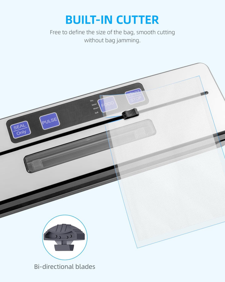 Carehabi Vakuumierer, Stark Vakuumiergerät mit 6 Modi, Vacumm Sealer mit Abnehmbarer Tropfschale, Sc